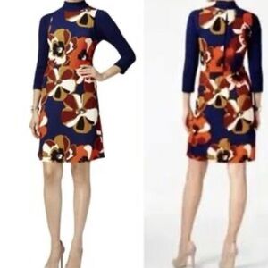 Vintage Eci New York 70s flower power sheath dress size large